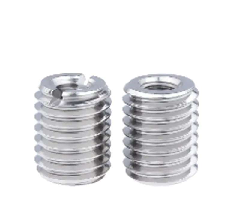 Stainless steel internal external thread conversion nut adapter insert slotted and non-slotted